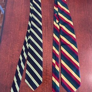 Men's Striped Silk Ties in Navy & Burgundy